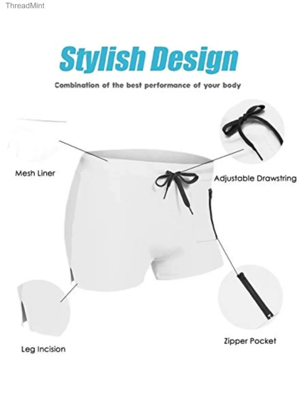 Mens Quick Dry Swim Trunks Slim Fit Briefs Board Shorts Beachwear